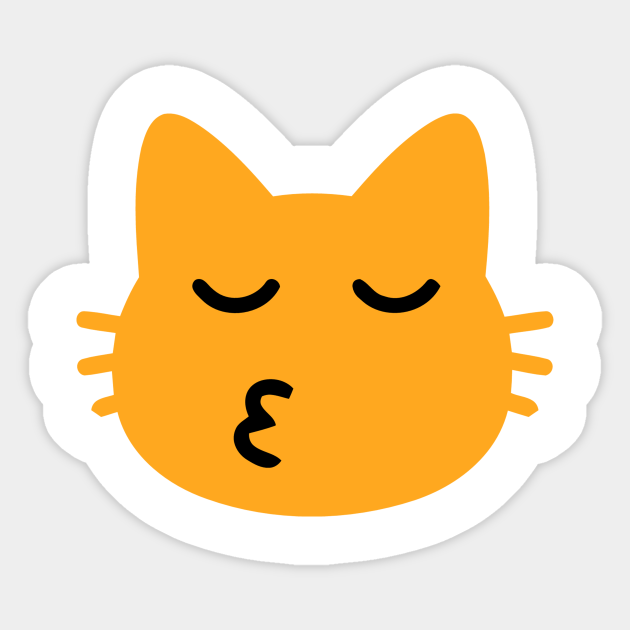 Kissy Cat Face Emoticon Emoji Sticker TeePublic